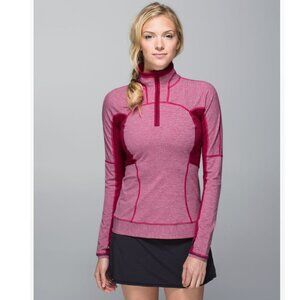 Lululemon Run For Gold 1/2 Zip Heathered Bumble Berry Size 4